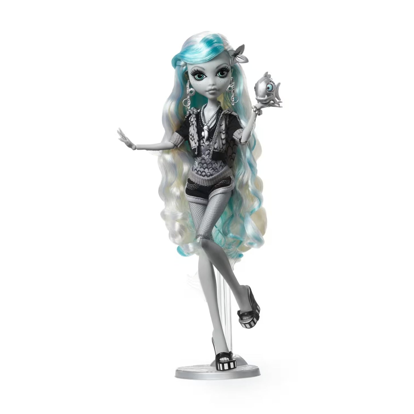 Monster High Reel Drama Doll-Lagoona Blue in Black And White