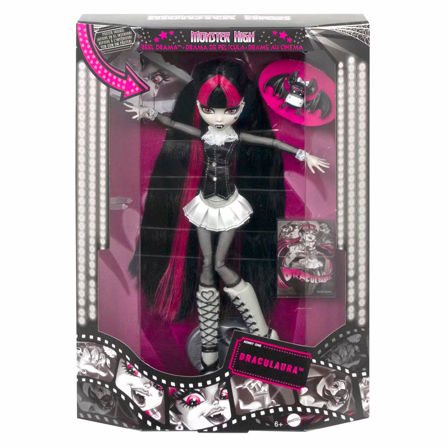Monster High Reel Drama Doll-Draculaura in Black And White (2025)