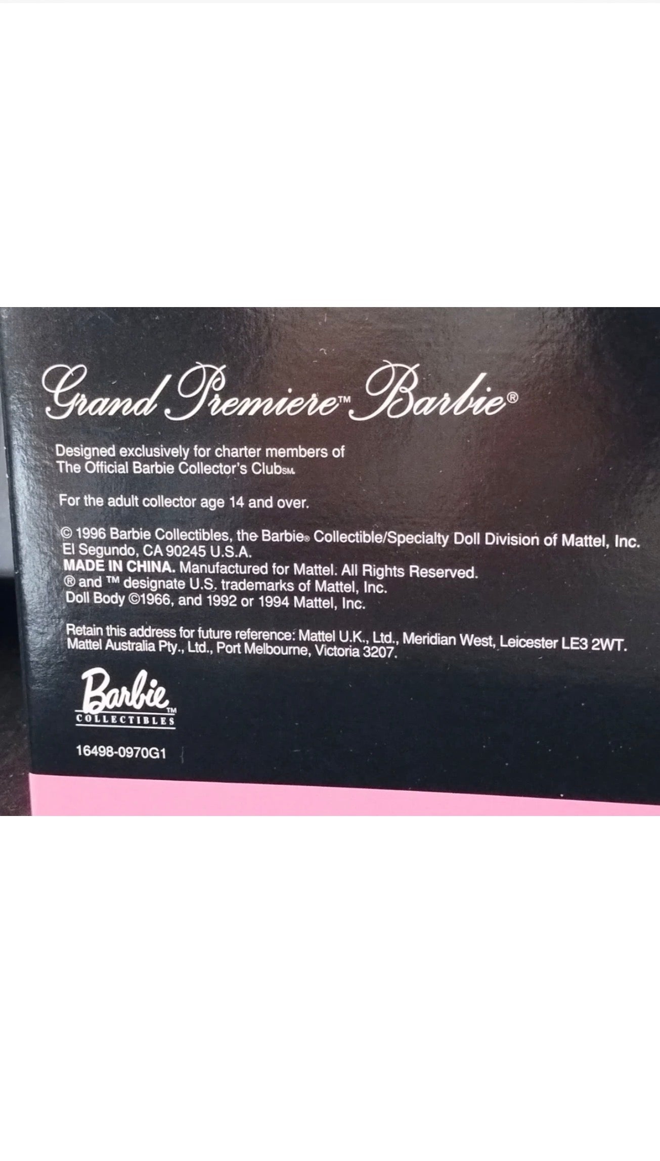 Grand Premiere® Barbie® Doll (1996)