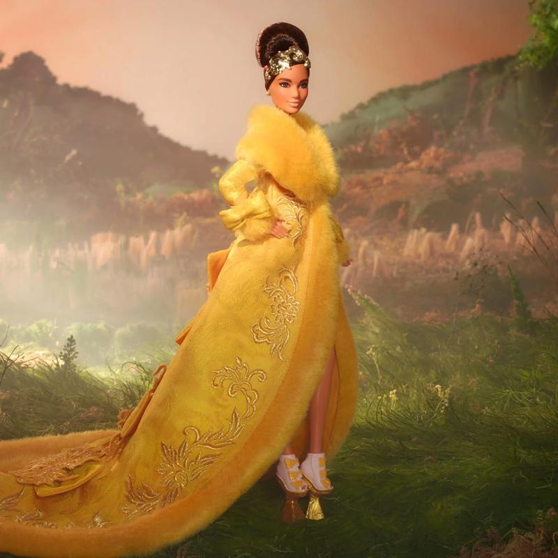 Guo Pei Barbie® Doll Wearing Golden-Yellow Gown (2022)