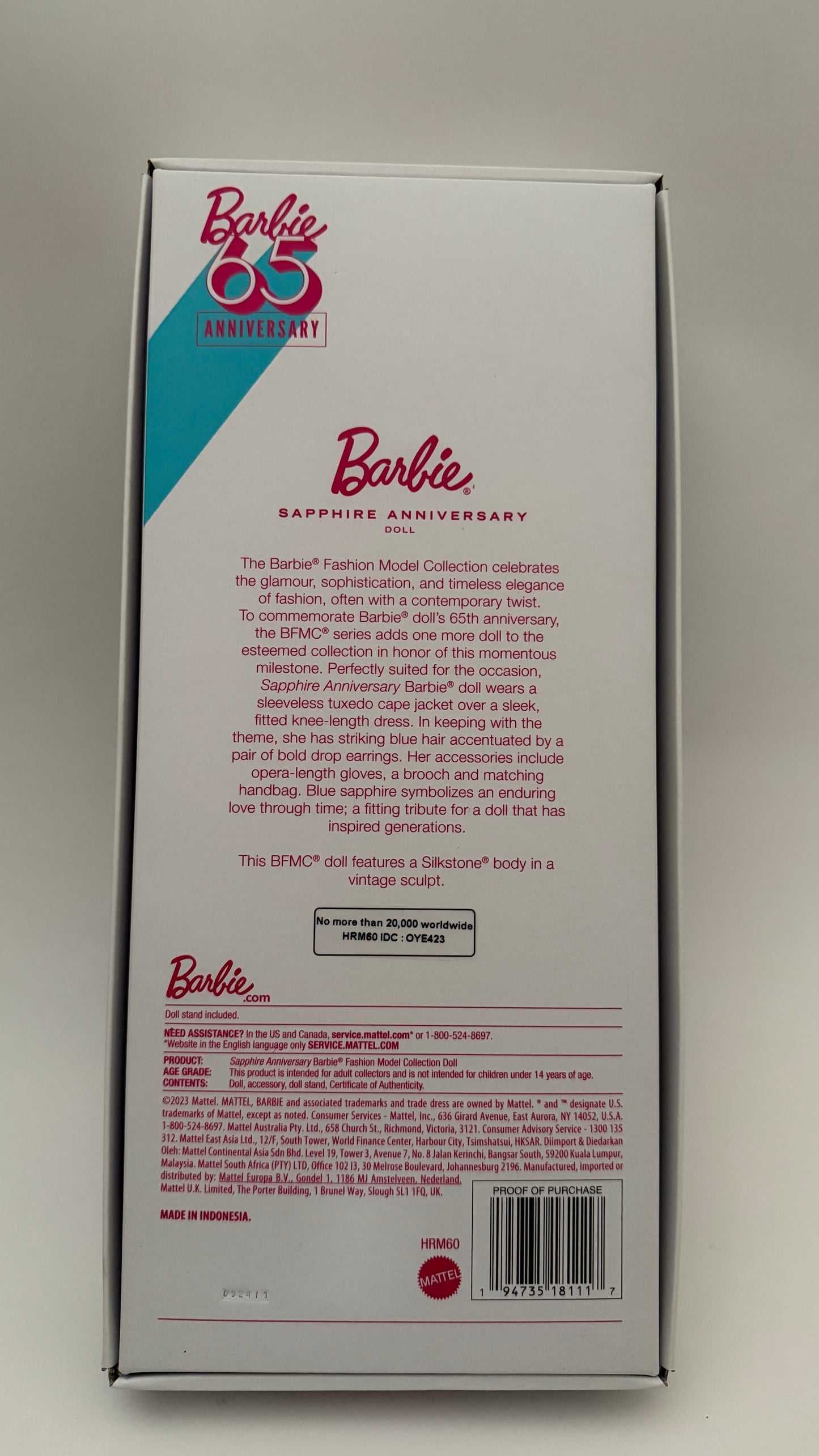 Sapphire Anniversary Barbie Fashion Model Collection Doll (2024)