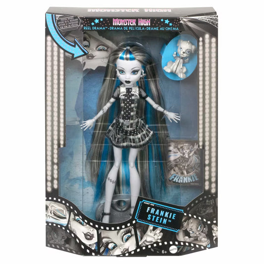 Monster High Reel Drama Doll-Frankie Stein in Black And White