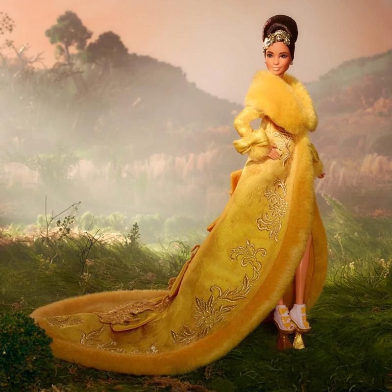 Guo Pei Barbie® Doll Wearing Golden-Yellow Gown (2022)